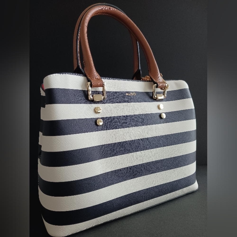 NWT Aldo - Lined Ivory & Black Satchel